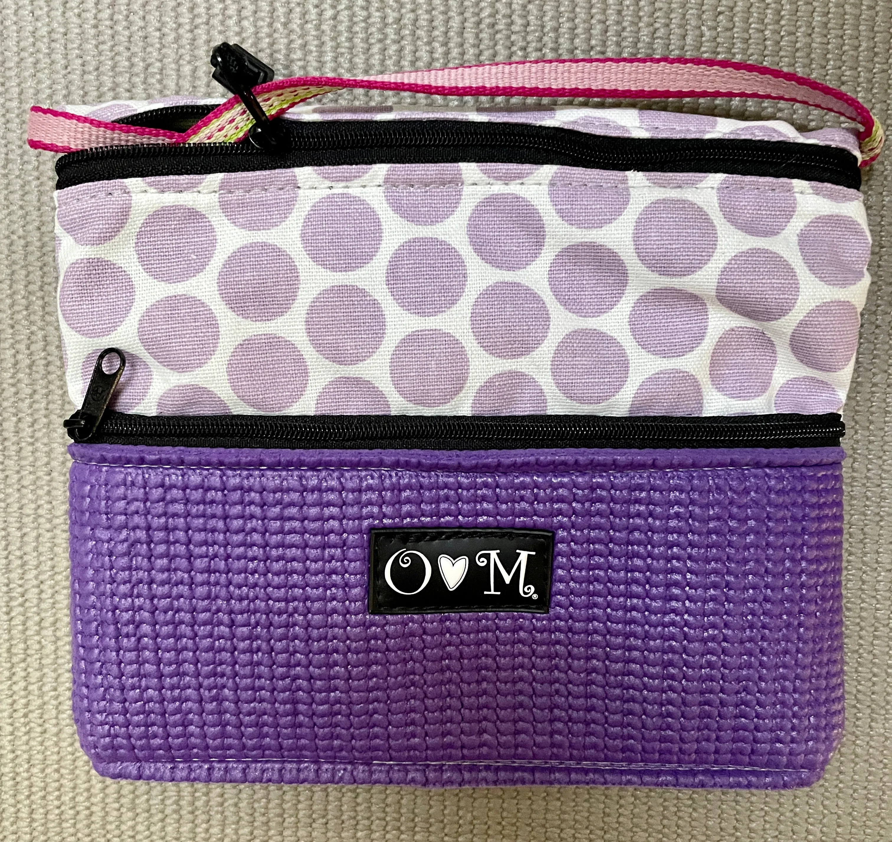 3 Zip Bag Purple- Polka Dots print Fabric