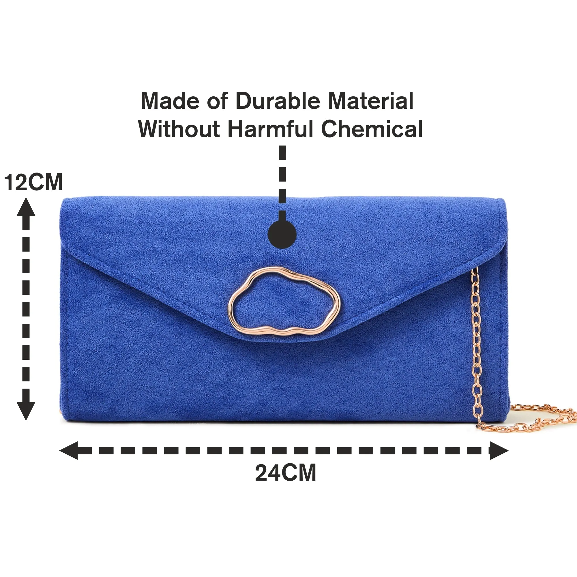 Accessorize London Women's Blue Suedette Box Clutch Bag