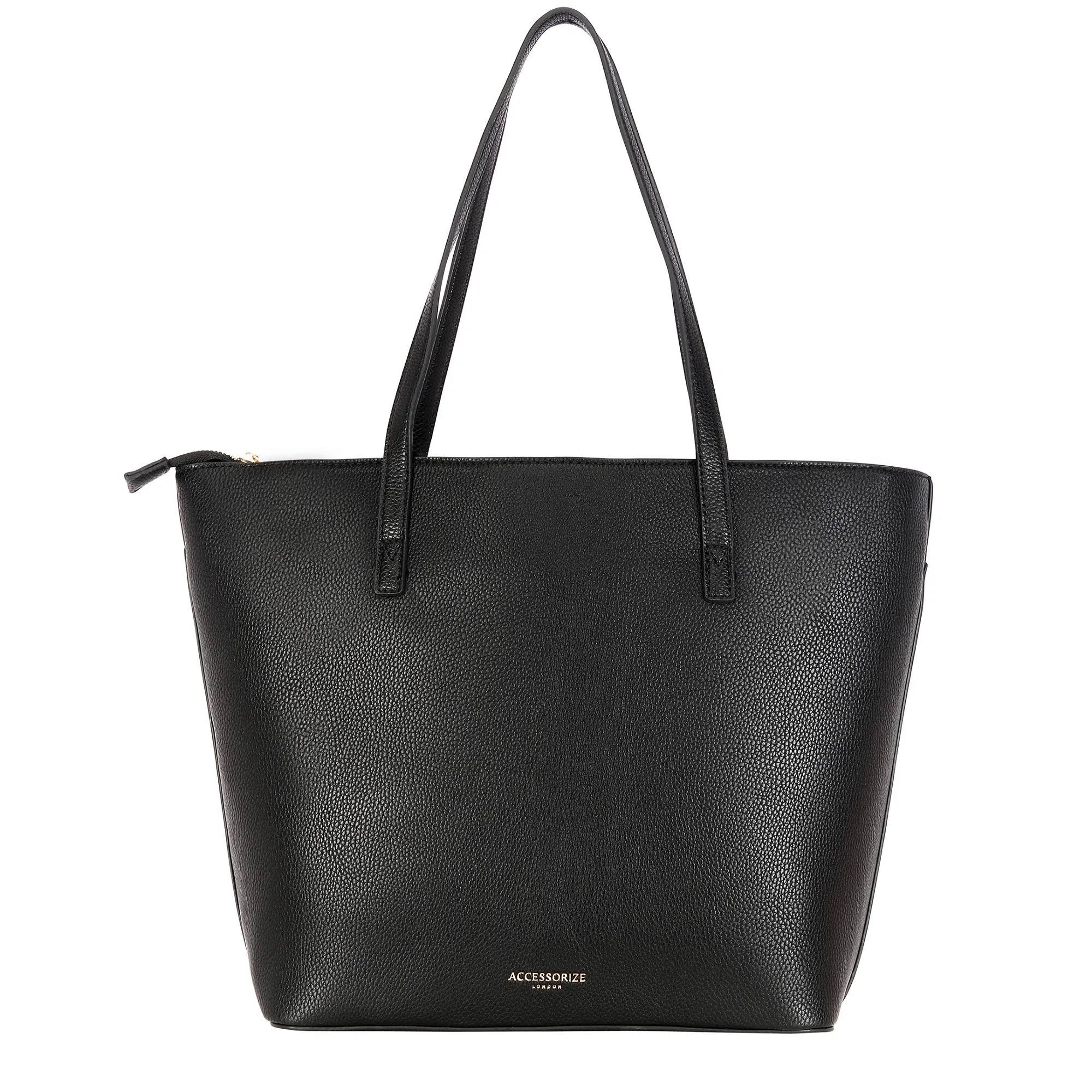 Accessorize London Women's Faux Leather Black Maddox Tote