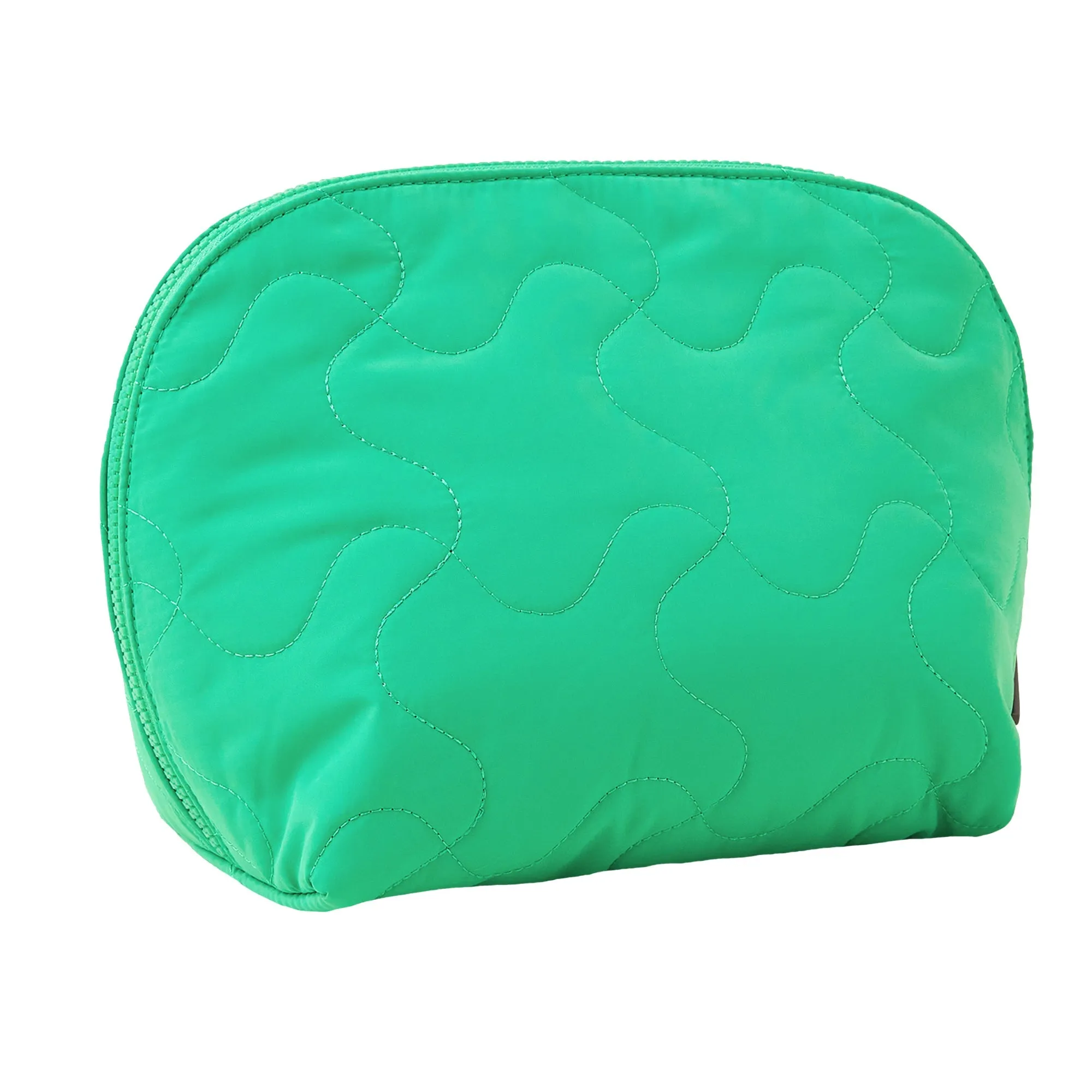 Accessorize London Women's Green Quilted Wash Bag