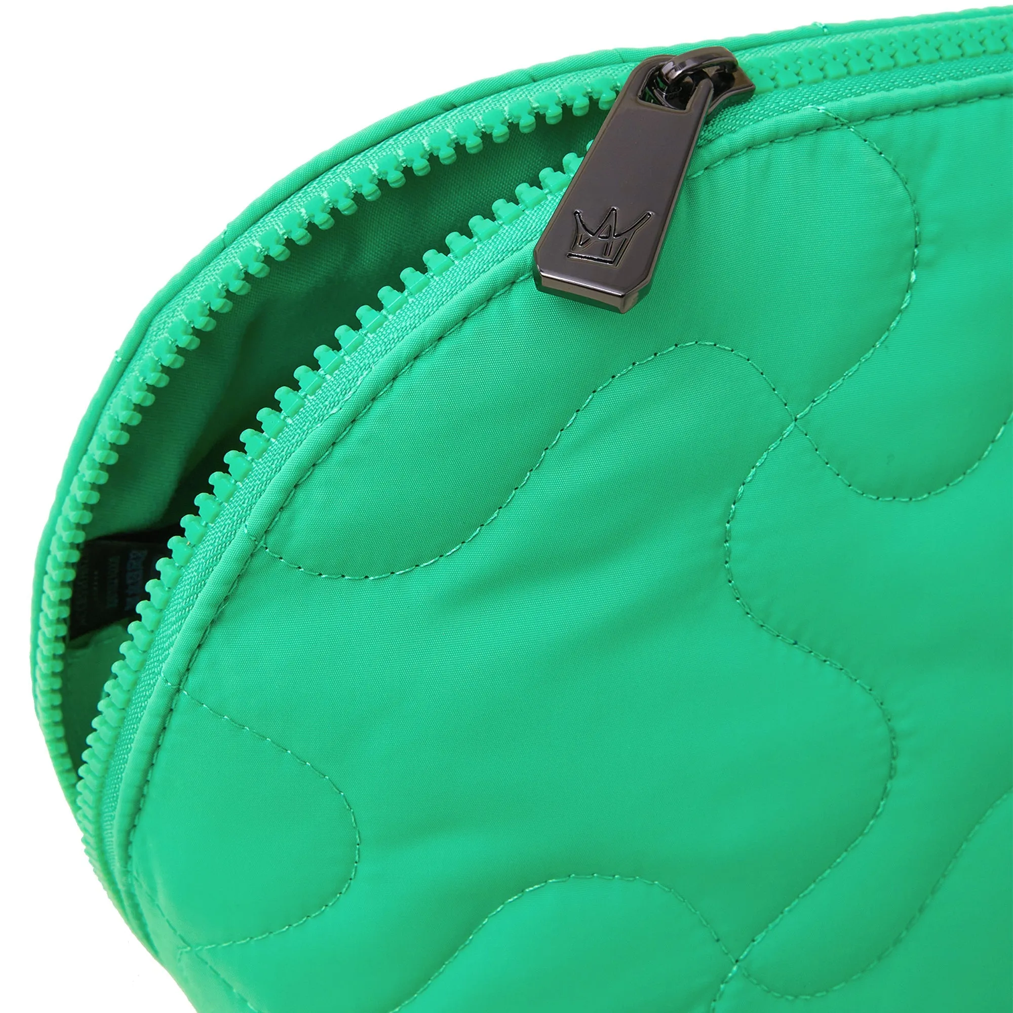 Accessorize London Women's Green Quilted Wash Bag