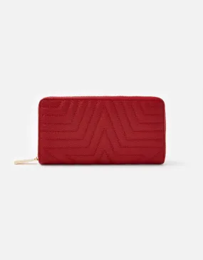 Accessorize London Women's Star Quilt Red Wallet