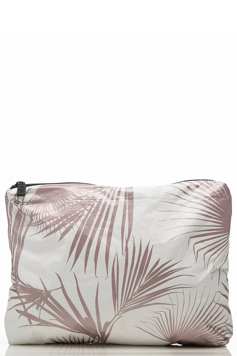 ALOHA Collection Mid Day Palms Pouch in Rose Gold