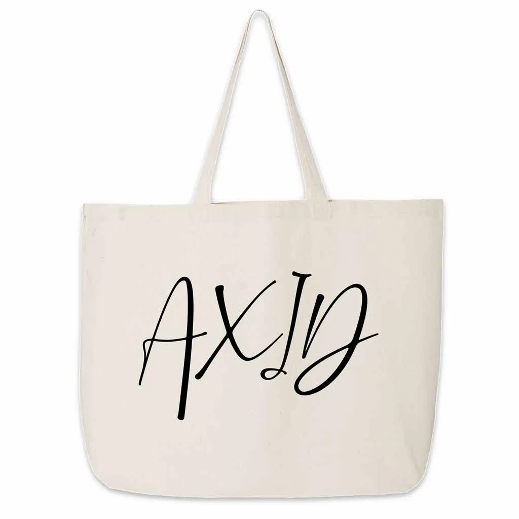 Alpha Xi Delta Script Writing Nickname Canvas Tote Bag