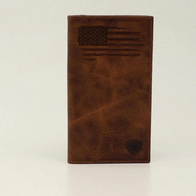 ARIAT PATRIOT USA FLAG BROWN RODEO - ACCESSORIES WALLET