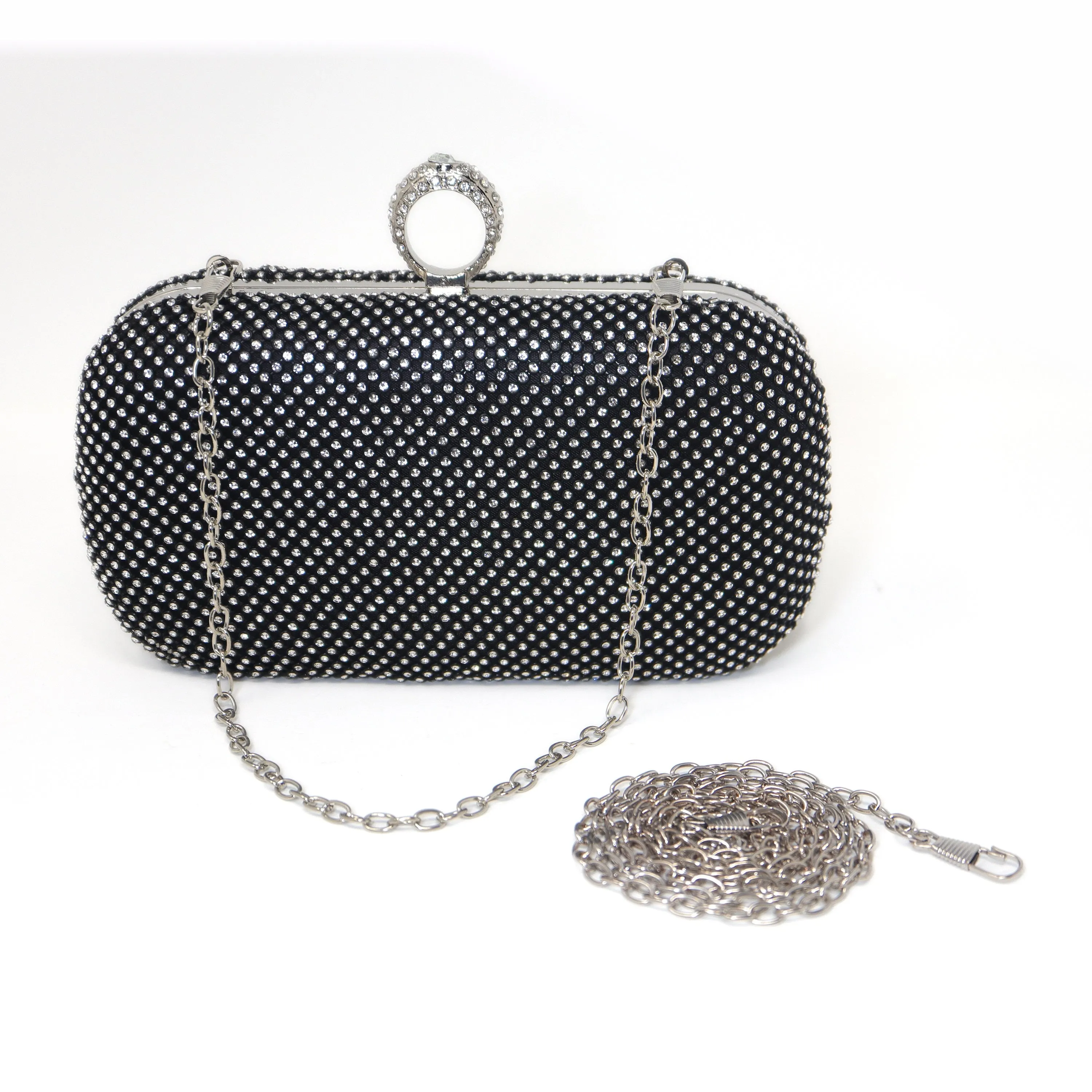 Black Crystal Wedding Clutch, Statement Bag, Evening Clutch, Wedding Clutch, Bridal Bag, Black Cross Body Bag