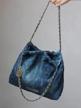 Blue Cotton Tote Bag