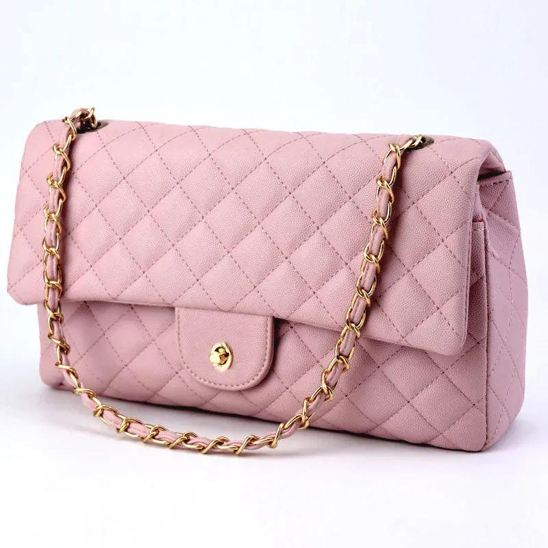 Ch Quilted Chain Shoulder Bag for Women