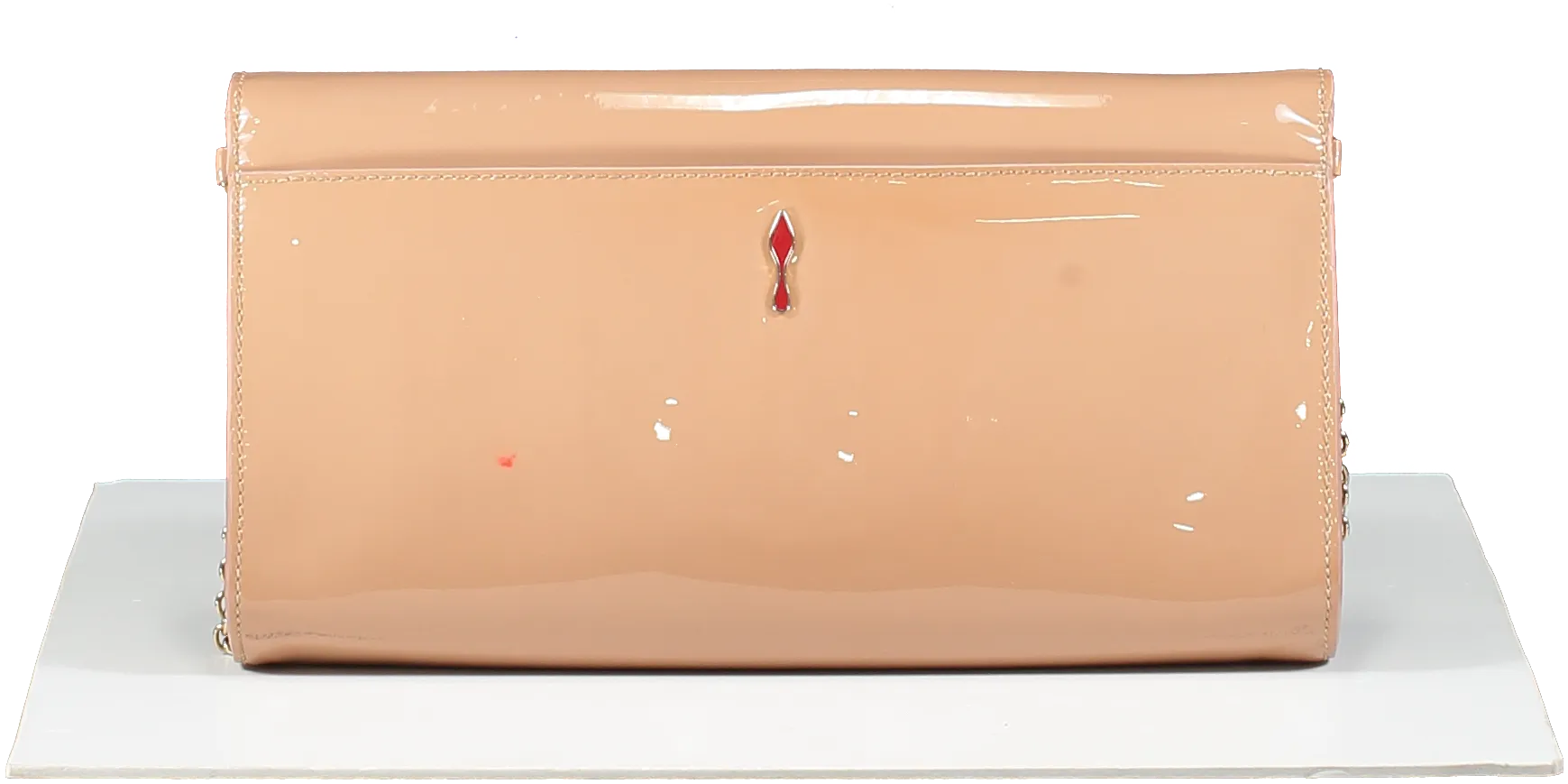 Christian Louboutin Nude Patent Calfskin Riviera Clutch Bag