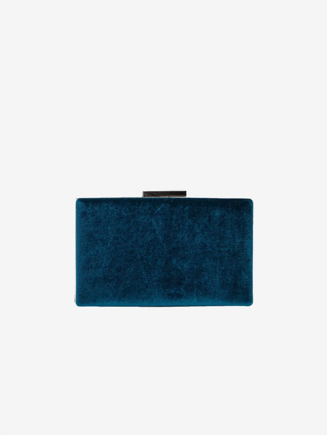 Clara Vegan Velvet Clutch | Teal Blue