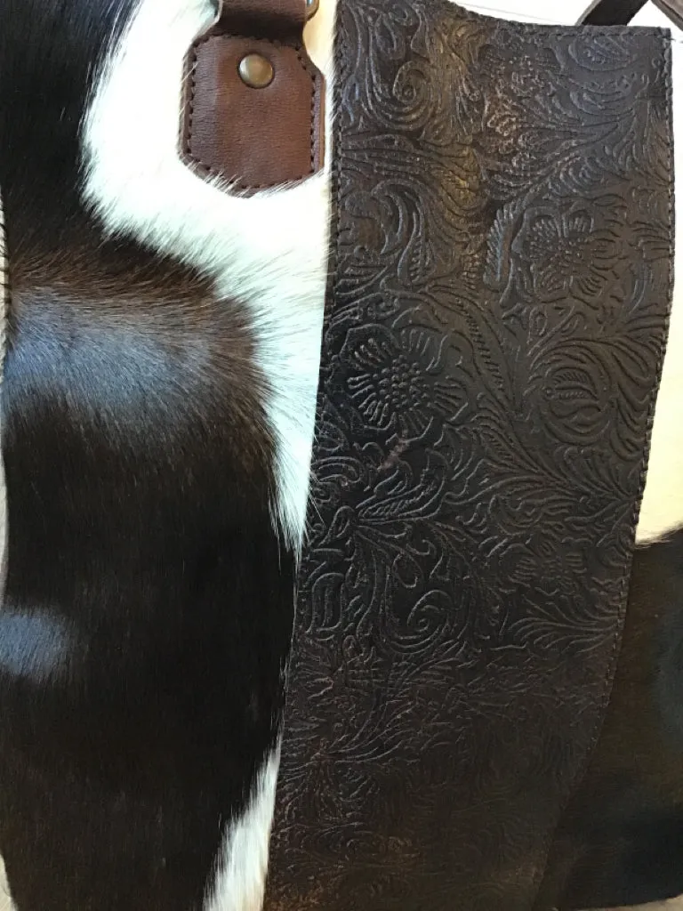 Cowhide Tooled Leather Tote