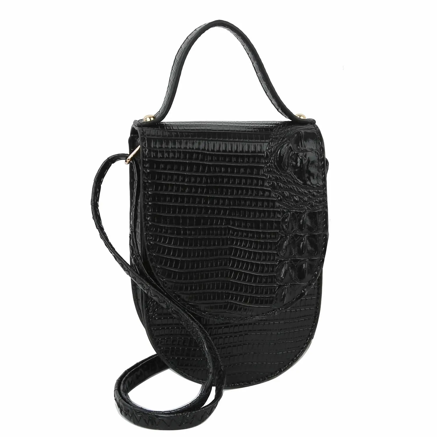 Croc Alligator Top Flap Crossbody