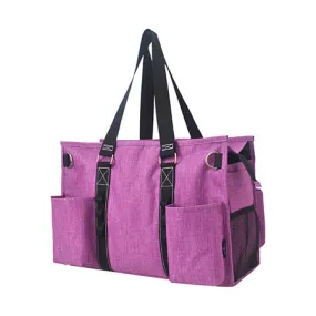 Crosshatch Fuchsia NGIL Zippered Lined Caddy Organizer Tote Bag