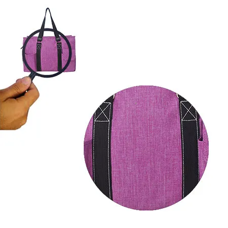 Crosshatch Fuchsia NGIL Zippered Lined Caddy Organizer Tote Bag