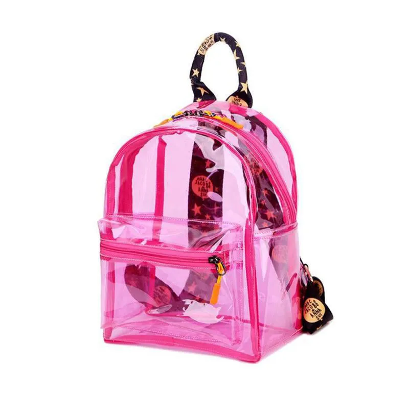 Cute Clear Mini Backpack Transparent Bookbag PVC for Women