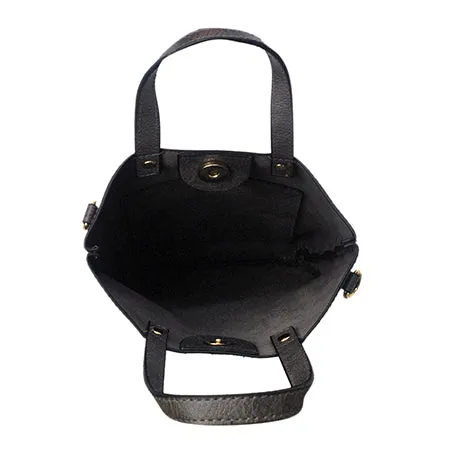 Dark Gray Faux Leather NGIL Bucket Handbag