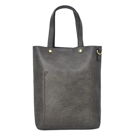 Dark Gray Faux Leather NGIL Bucket Handbag