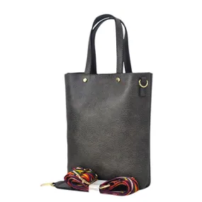 Dark Gray Faux Leather NGIL Bucket Handbag