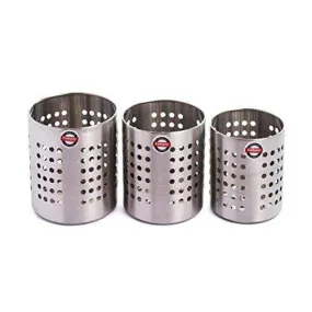 Embassy Cutlery/Stationary/Toiletry Holder, Set of 3 - Sizes 1-3 (Matt Finish, Stainless Steel)