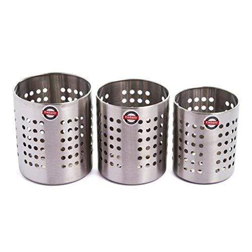 Embassy Cutlery/Stationary/Toiletry Holder, Set of 3 - Sizes 4-6 (Matt Finish, Stainless Steel)