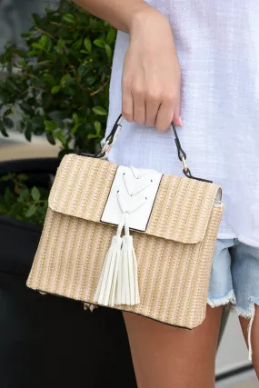 EVELYN STRAW CROSSBODY WITH TASSELS