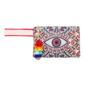 Evil Eye Pointed Tassel Keychain Pouch Bag Clutch