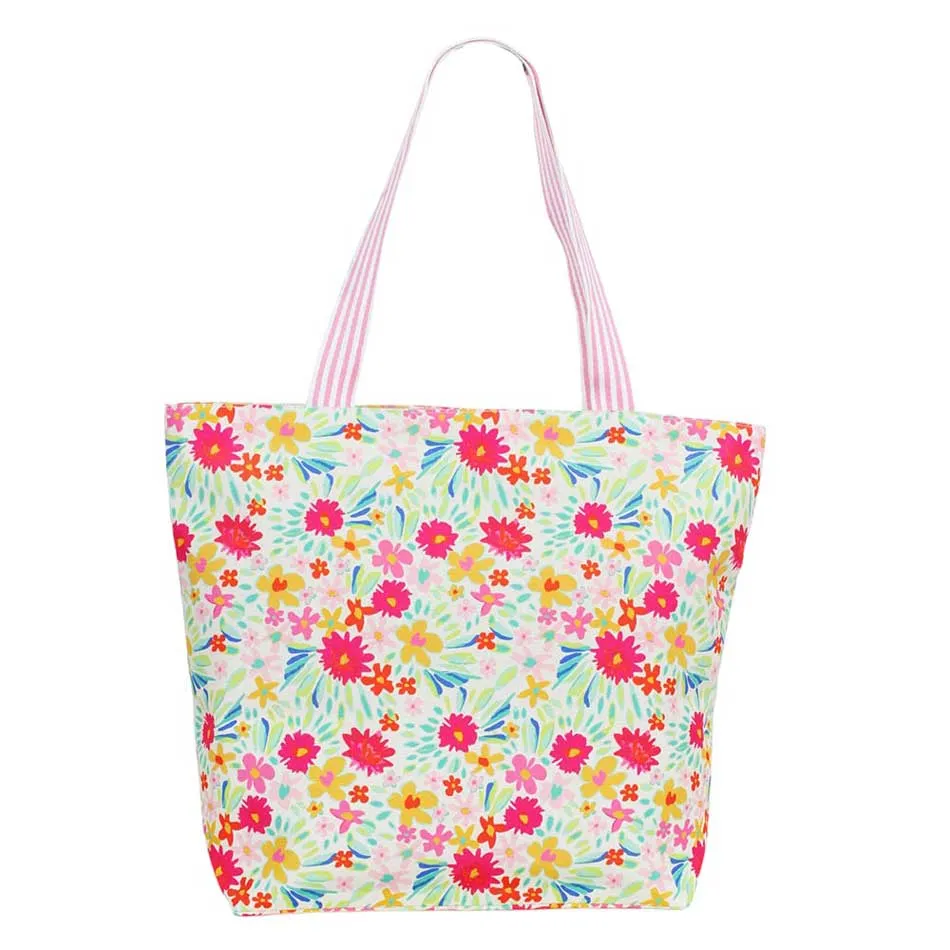 Flower Print Tote Bag