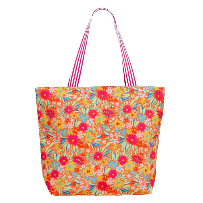 Flower Print Tote Bag