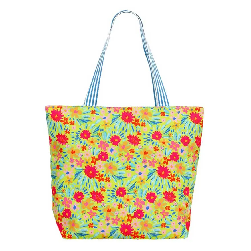 Flower Print Tote Bag