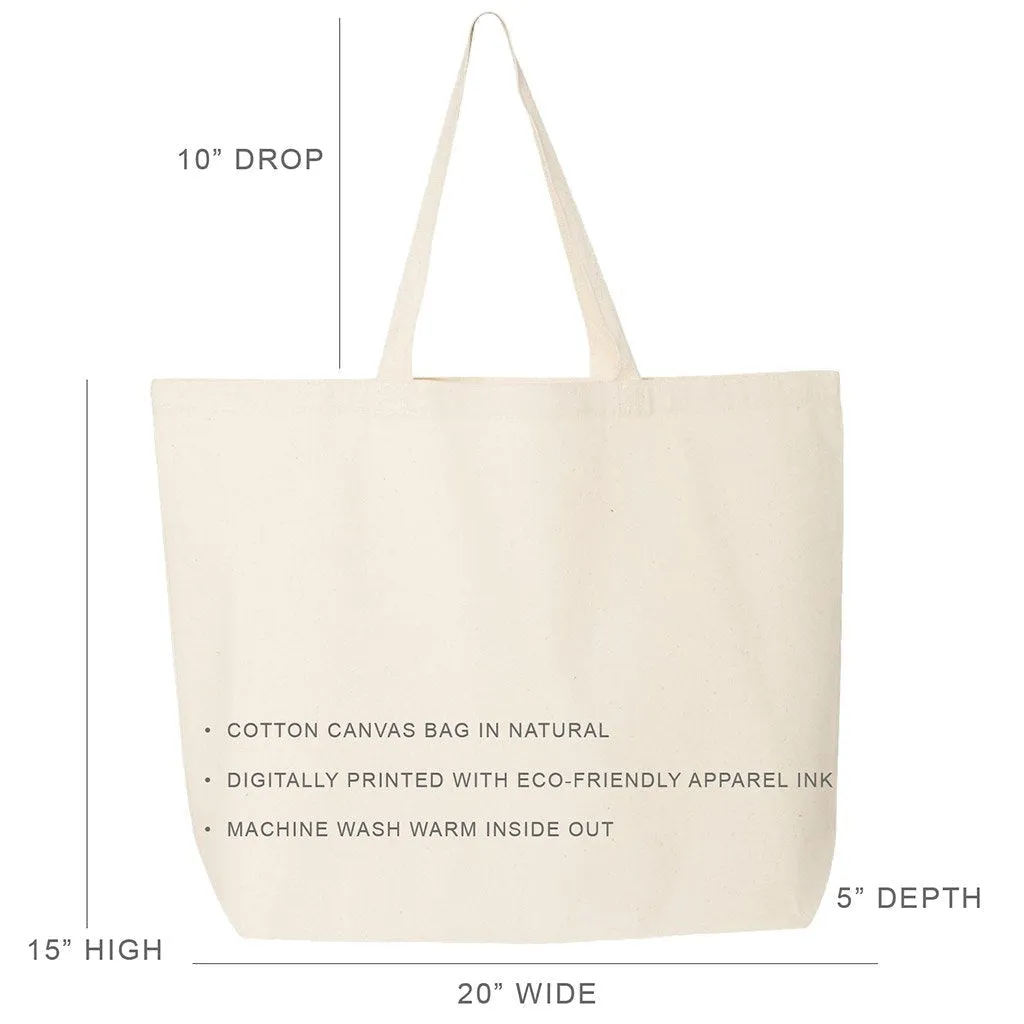 Gamma Phi Beta Large Canvas Sorority Tote Bag with Simple Mod Design