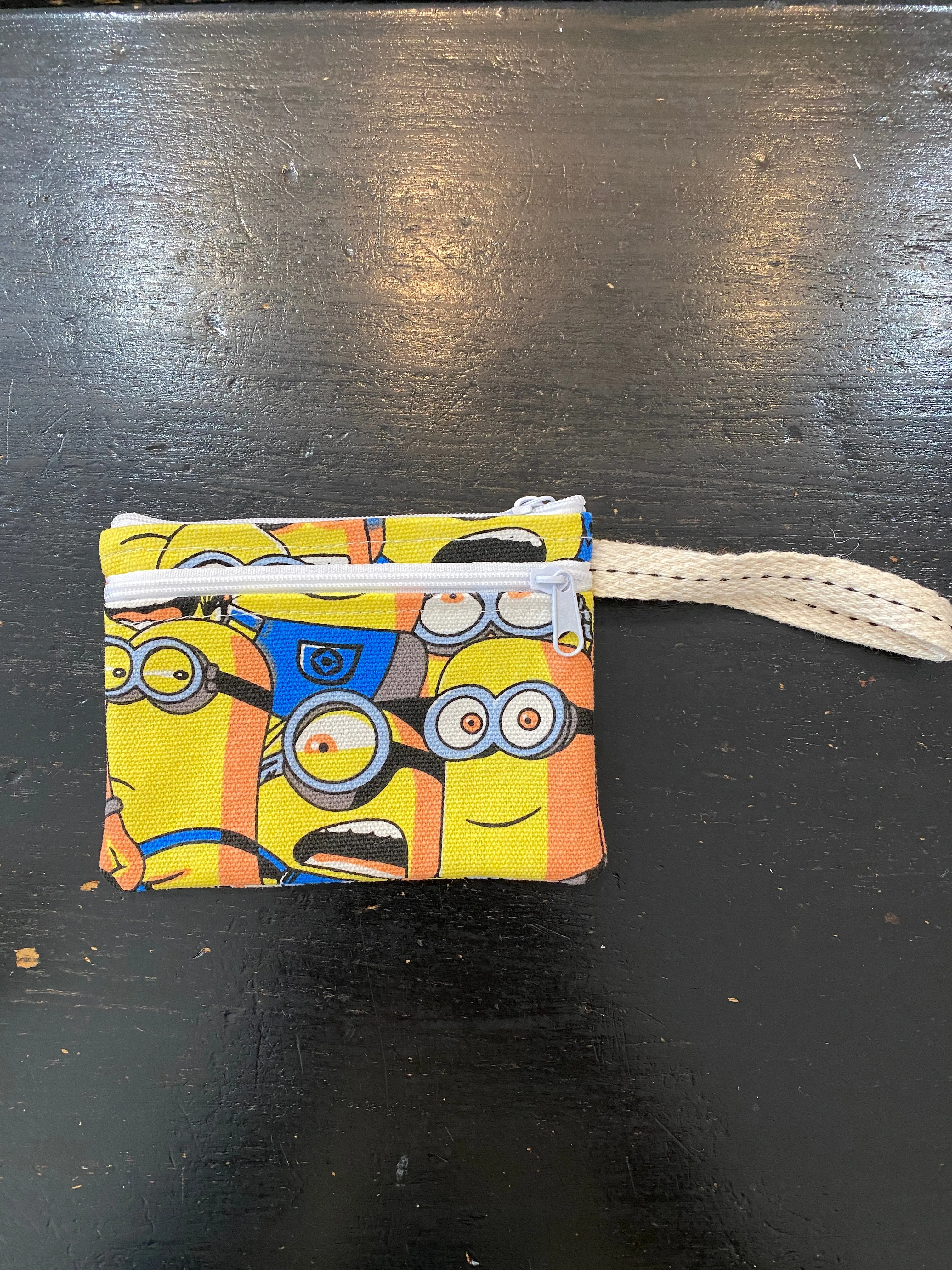 Handmade Cute Print Double Pocket Coin Purse With Wrist Band