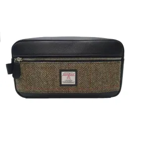 Harris Tweed Washbag - Country Green