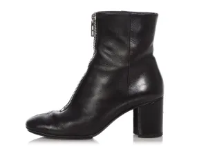 Hermès Black Leather New York Booties 70mm