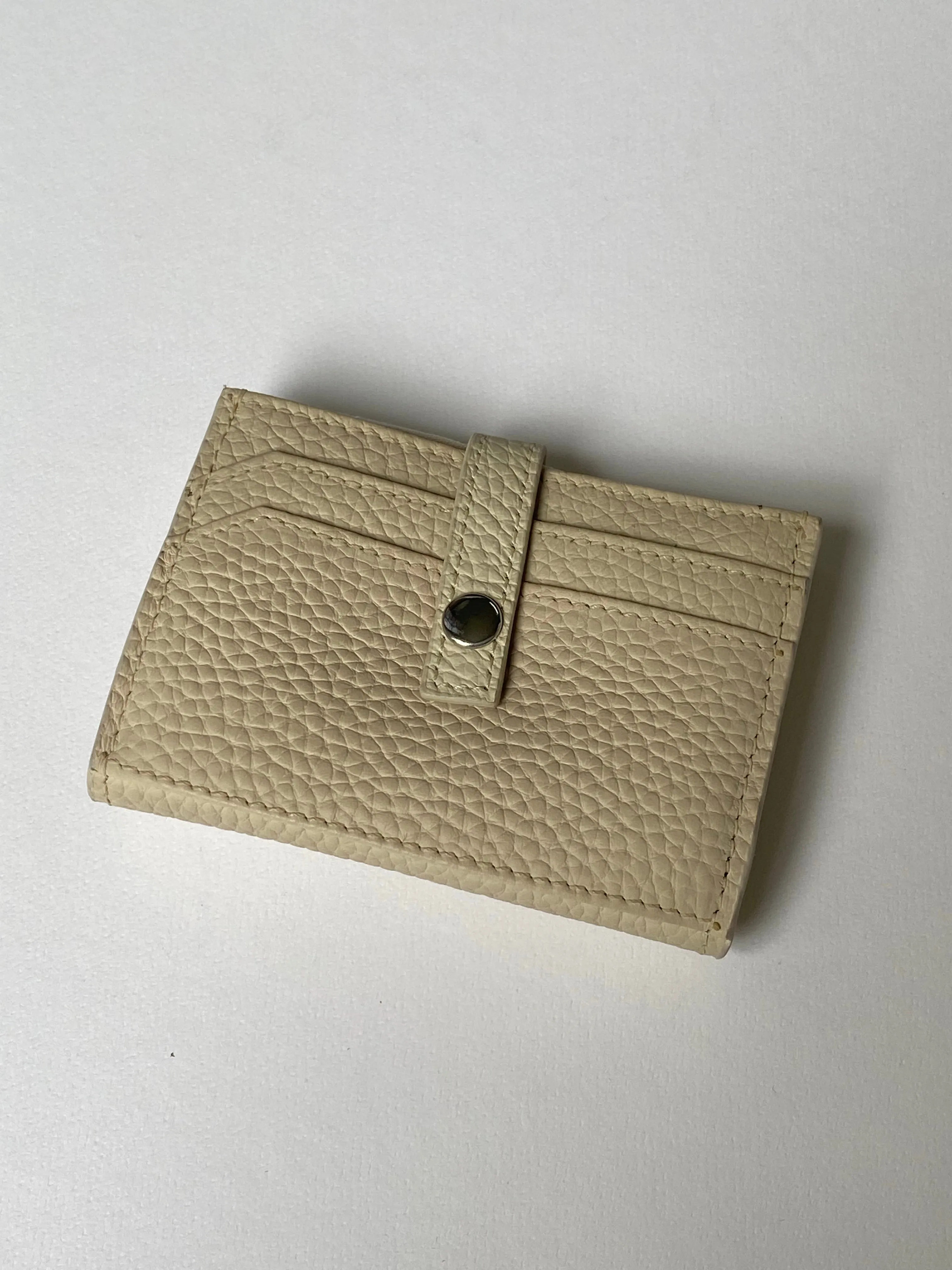 Leather Credit Card Wallet | Cream