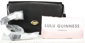 lulu guinness Black Leather Cara Shoulder Bag