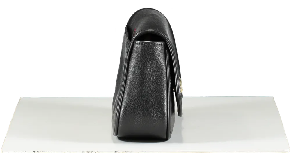 lulu guinness Black Leather Cara Shoulder Bag