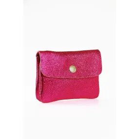 Metallic Magenta Leather Purse