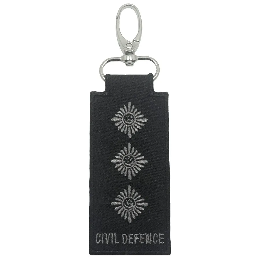 MINI SCDF RANK KEYCHAIN - BLACK FOLIAGE CAPTAIN (CPT)