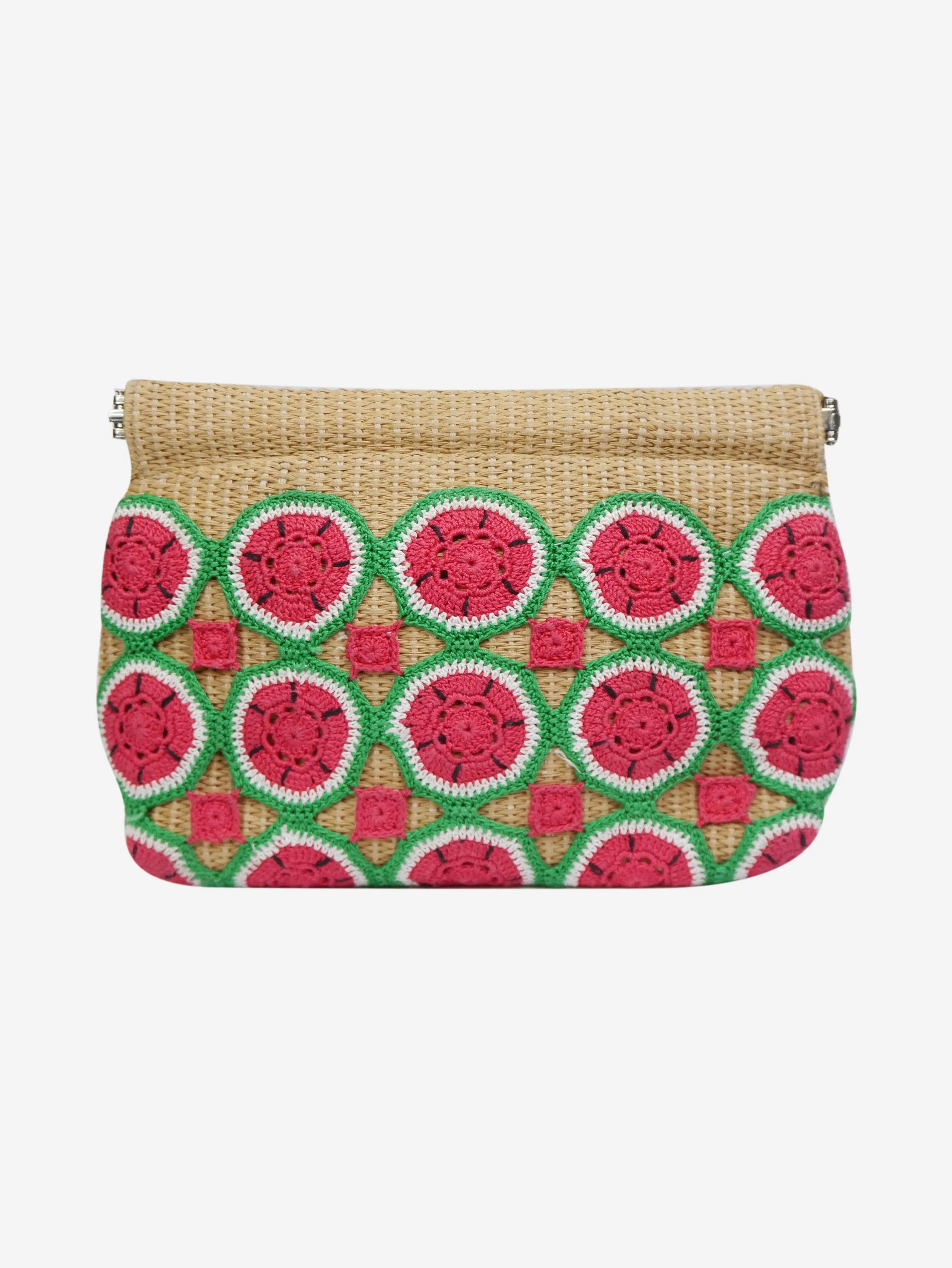 Multi crocheted watermelon clutch bag