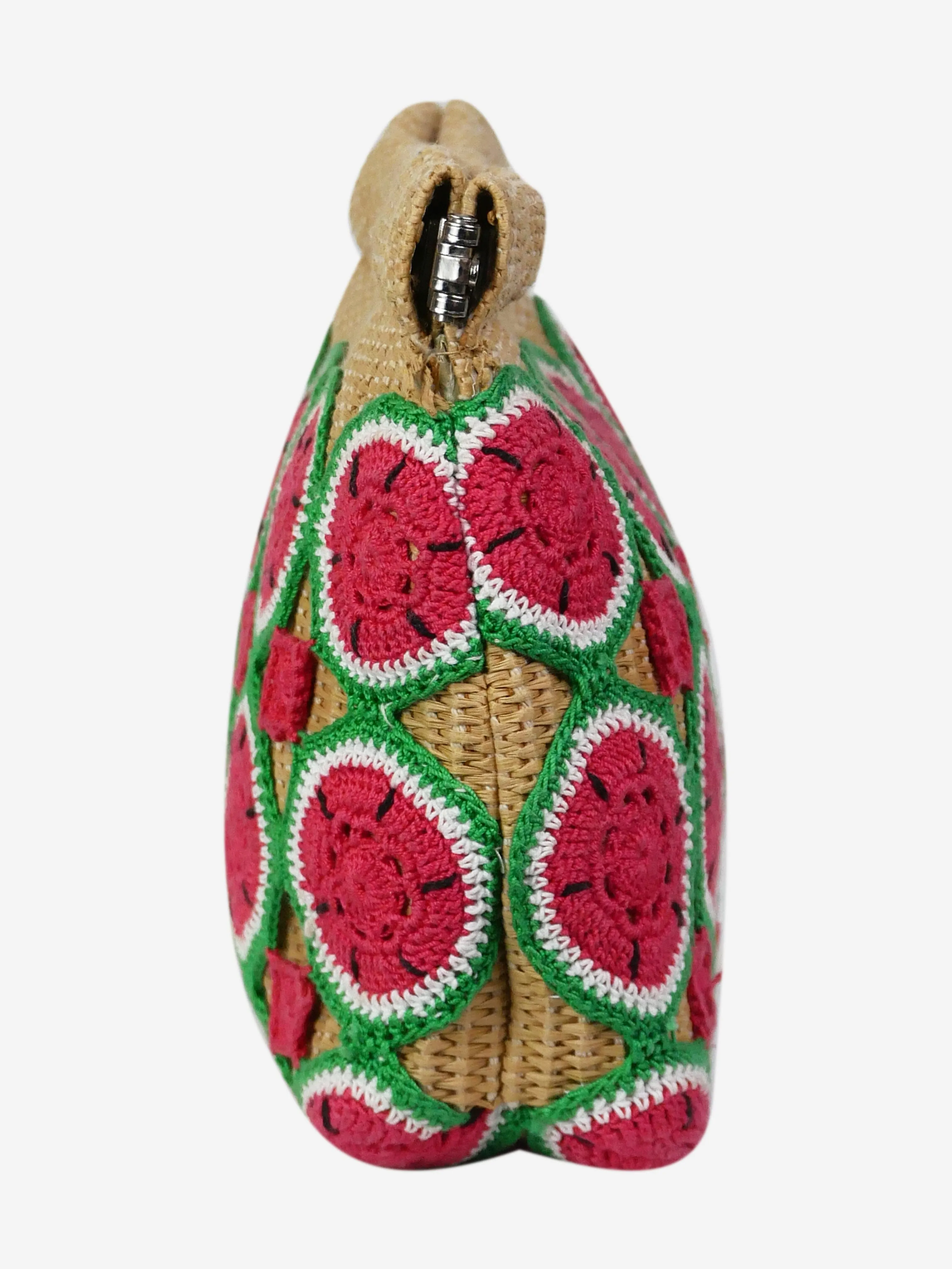 Multi crocheted watermelon clutch bag