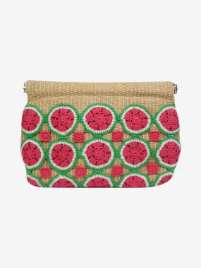 Multi crocheted watermelon clutch bag