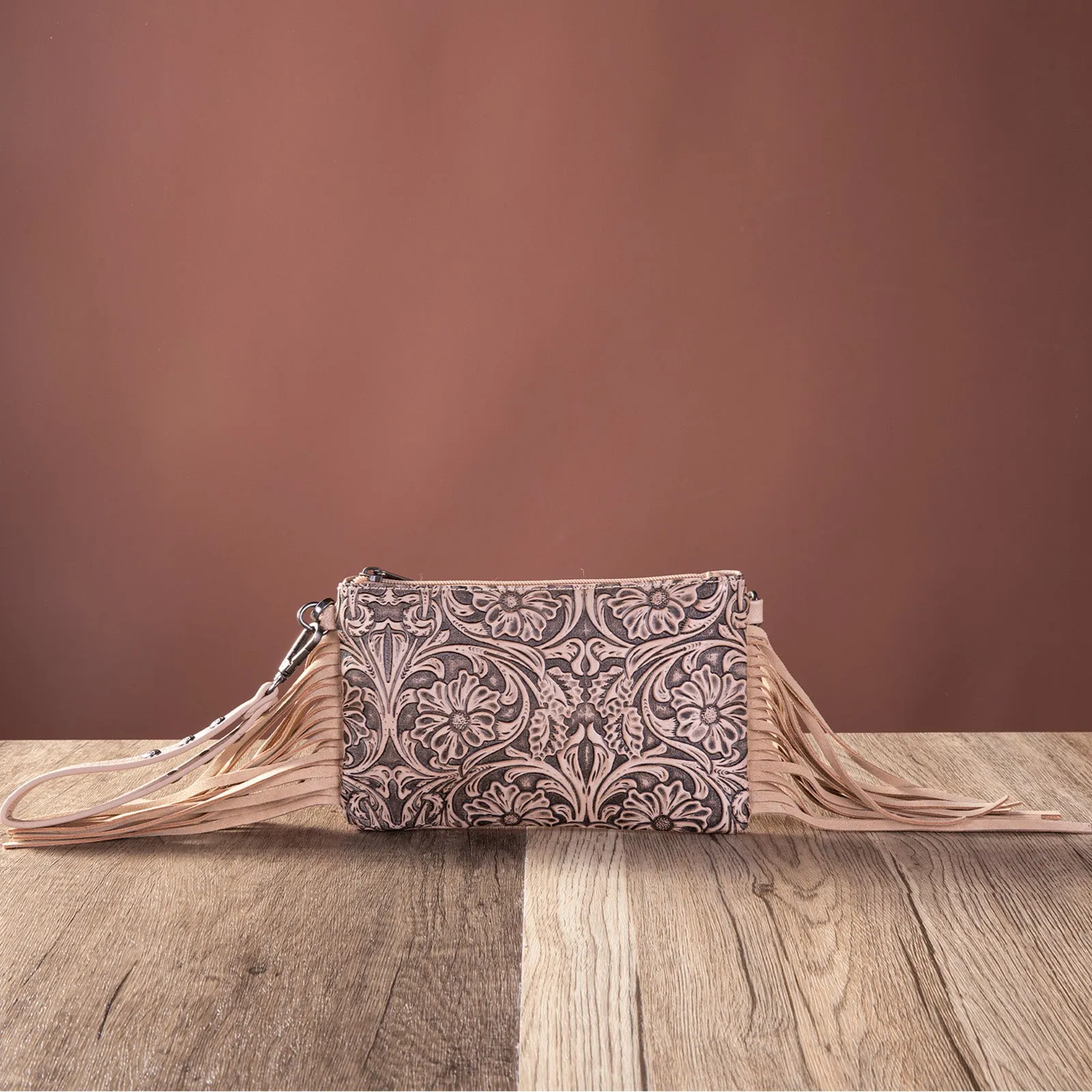 MW1217-181 Montana West Tooled Collection Clutch/Crossbody