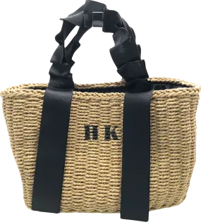 Oxygen London Brown Mini Straw Tote Bag