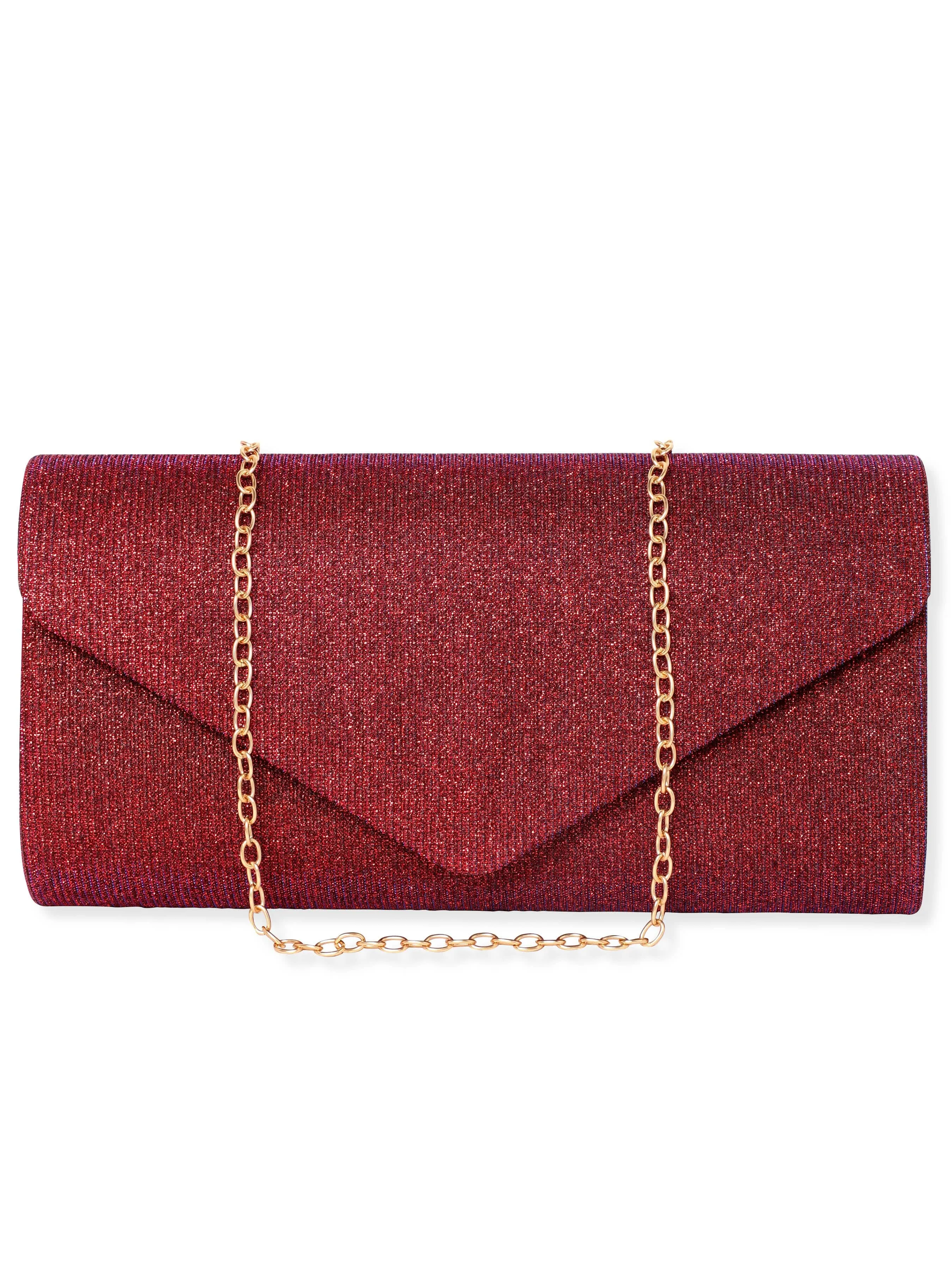 Rubans Radiant Bloom Magenta Textured Shimmery Clutch Bag