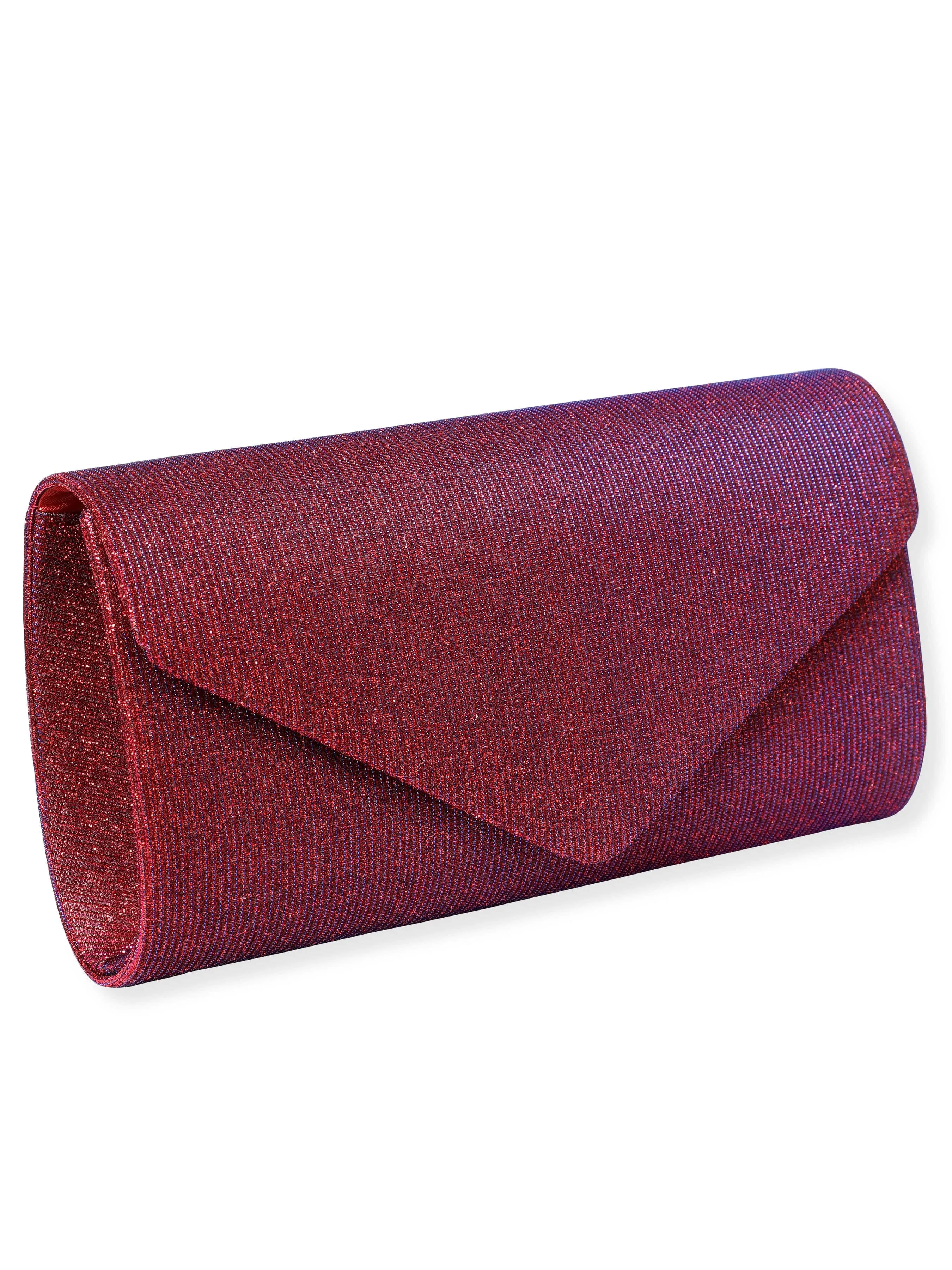 Rubans Radiant Bloom Magenta Textured Shimmery Clutch Bag