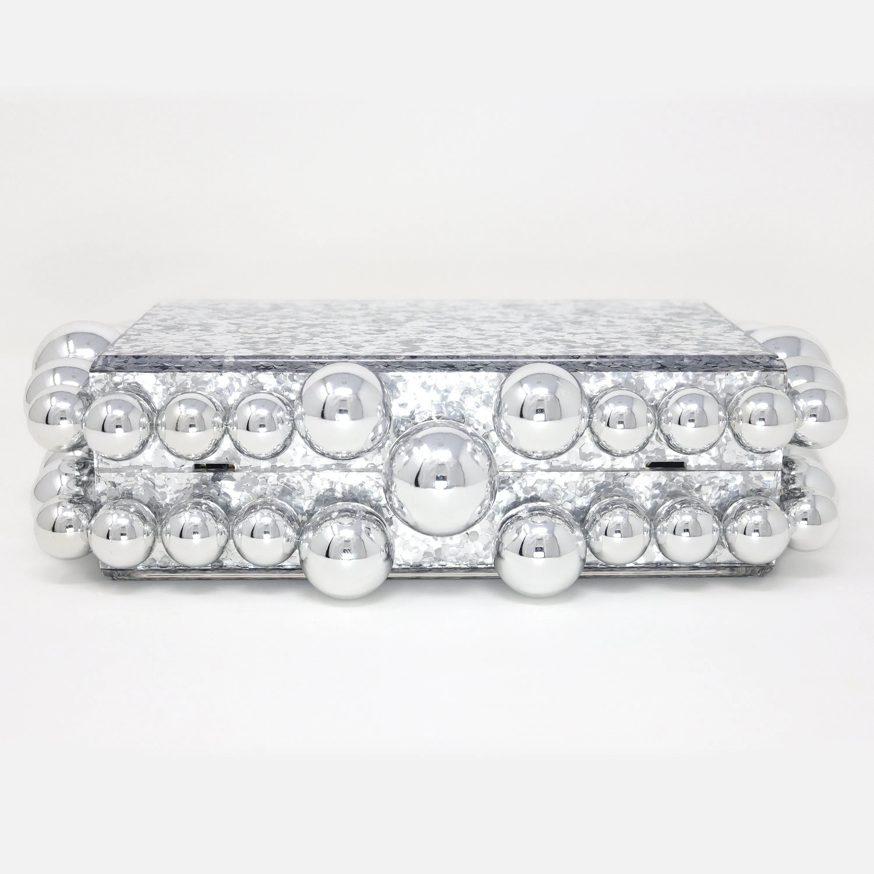 Silver Acrylic Bling Bubble Wedding Bag, Statement Bag, Evening Clutch, Wedding Clutch, Bridal Clutch, Bridal Cross body bag.