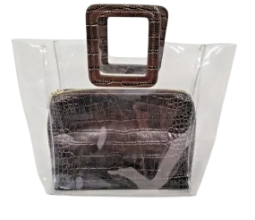 Staud Brown Pvc Shirley Tote Bag