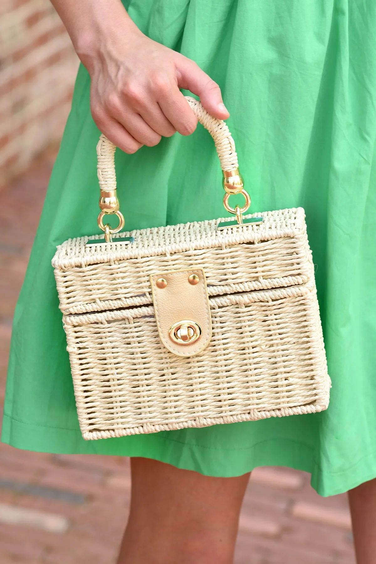 STRAW BOX PURSE