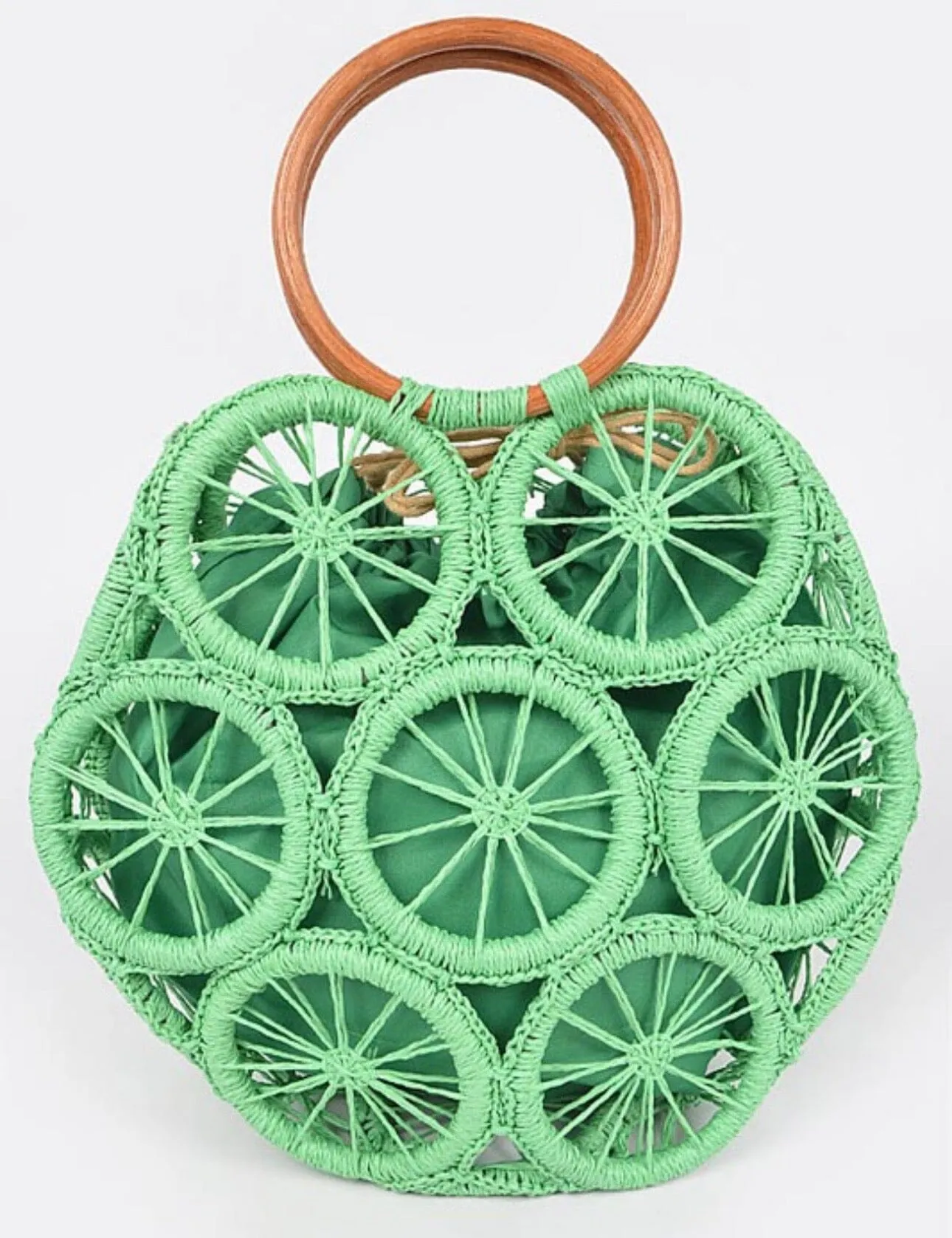 Straw Round Tote Bag