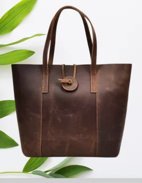 Women's Hunter Leather Tote Bag